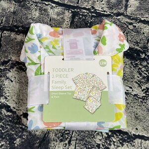 Family Sleep Kid's Girl's 12 Months Floral 2-Pc Short Sleeve Top & Pant PJ Set